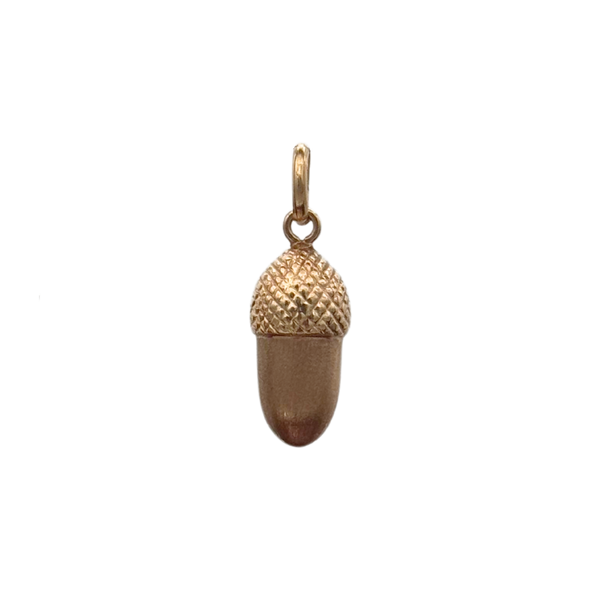 14K Yellow Acorn Charm -