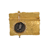Vintage Brutalist Style 18k Gold Brooch with Rotating Greek Athenian Owl Tetradrachm Coin + Montreal Estate Jewelers