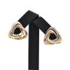Vintage Tri-Colored 14K Gold Triangular Earrings + Montreal Estate Jewelers