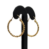 Vintage 18K Yellow Gold Twisted Hoop Earrings