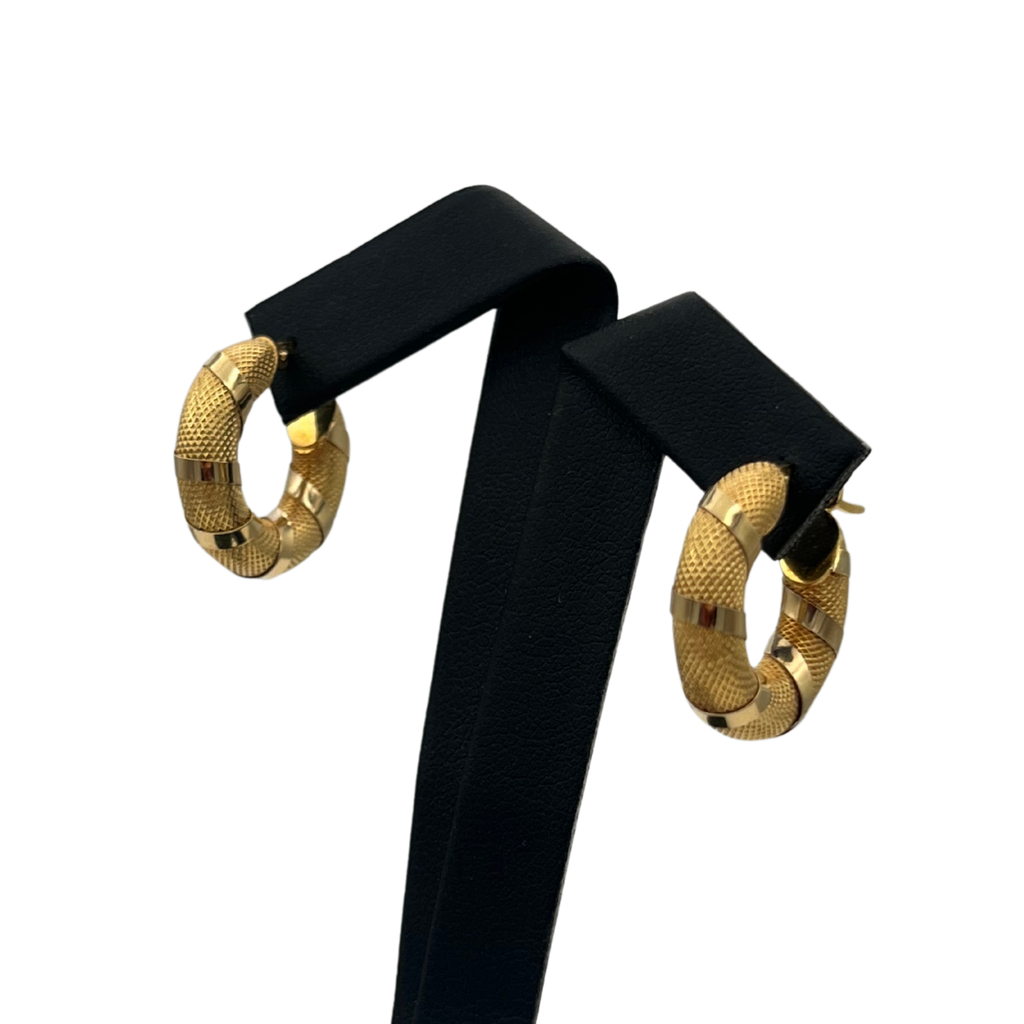 Vintage 19k Gold (.800) Portuguese hoop earrings - daisy exclusive jewellers