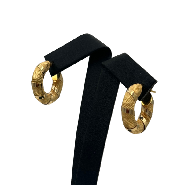 Vintage 19k Gold (.800) Portuguese hoop earrings - daisy exclusive jewellers