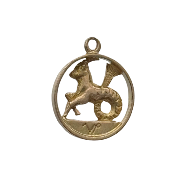 Vintage 9K Yellow Gold Capricorn Zodiac Sign Charm