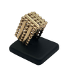 Vintage Geometric Bar and Ball Rectangular Ring in 14k c.1970s - daisy exclusive jewellers