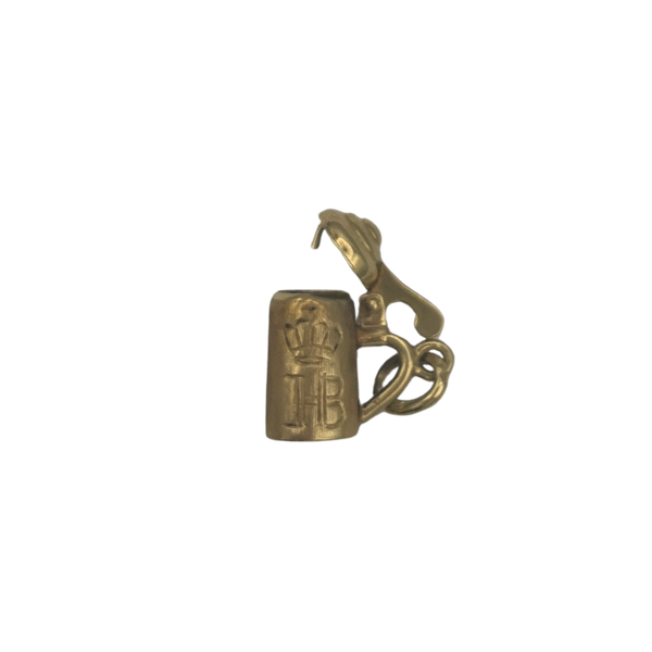 Vintage 'Henry Birks' 14k Yellow Gold Monogrammed Beer Stein Charm - daisy exclusive jewellers