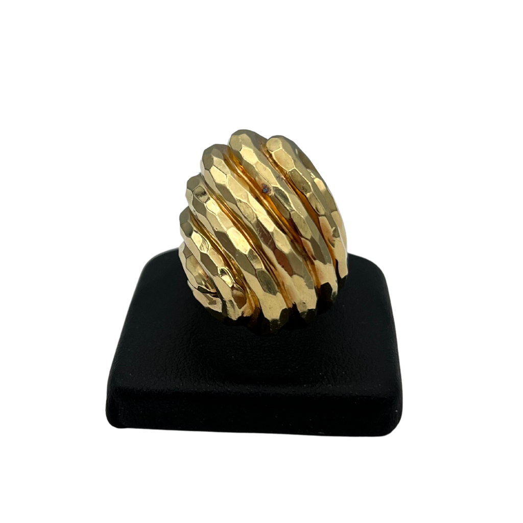 Vintage Henry Dunay 18k yellow gold swirl cocktail ring - Daisy Exclusive Jewellers