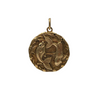 Vintage solid 10k yellow gold Pisces (February 19 - March 20) zodiac pendant/charm.