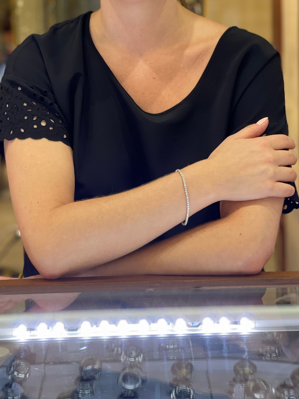 3.65CT Diamond and 18K White Gold Tennis Bracelet + Montreal Estate Jewelers