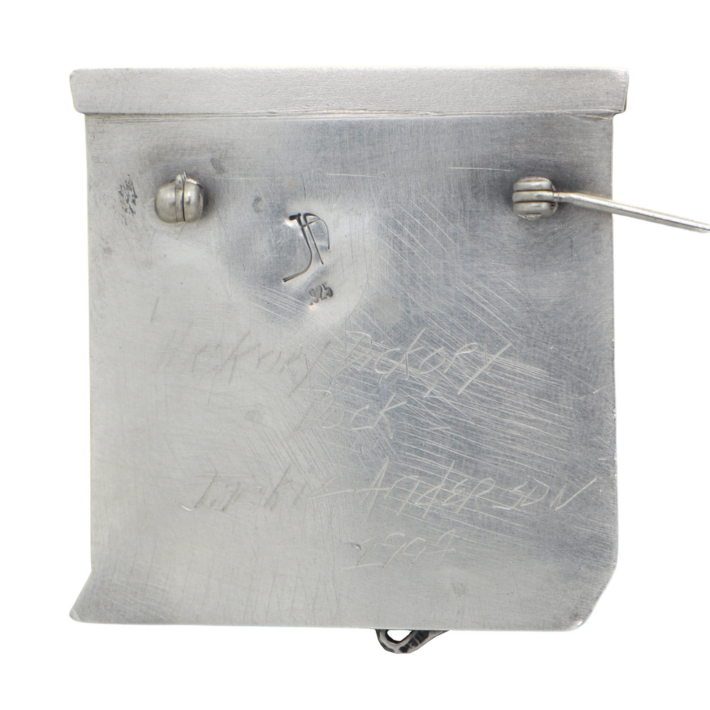 Vintage Signed Jackie Anderson 'Hickory Dickory Dock' Brooch (1997) + Montreal Estate Jewelers