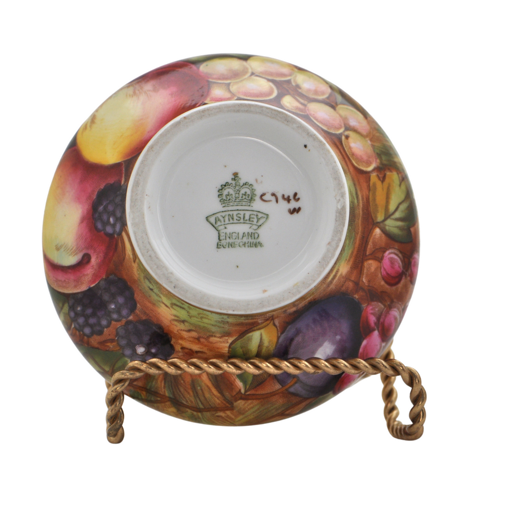 Vintage Aynsley 'Orchard Gold' Creamer and Open Sugar Bowl Set Signed 'N.Brunt' and 'D.Jones' + Montreal Estate Jewelers