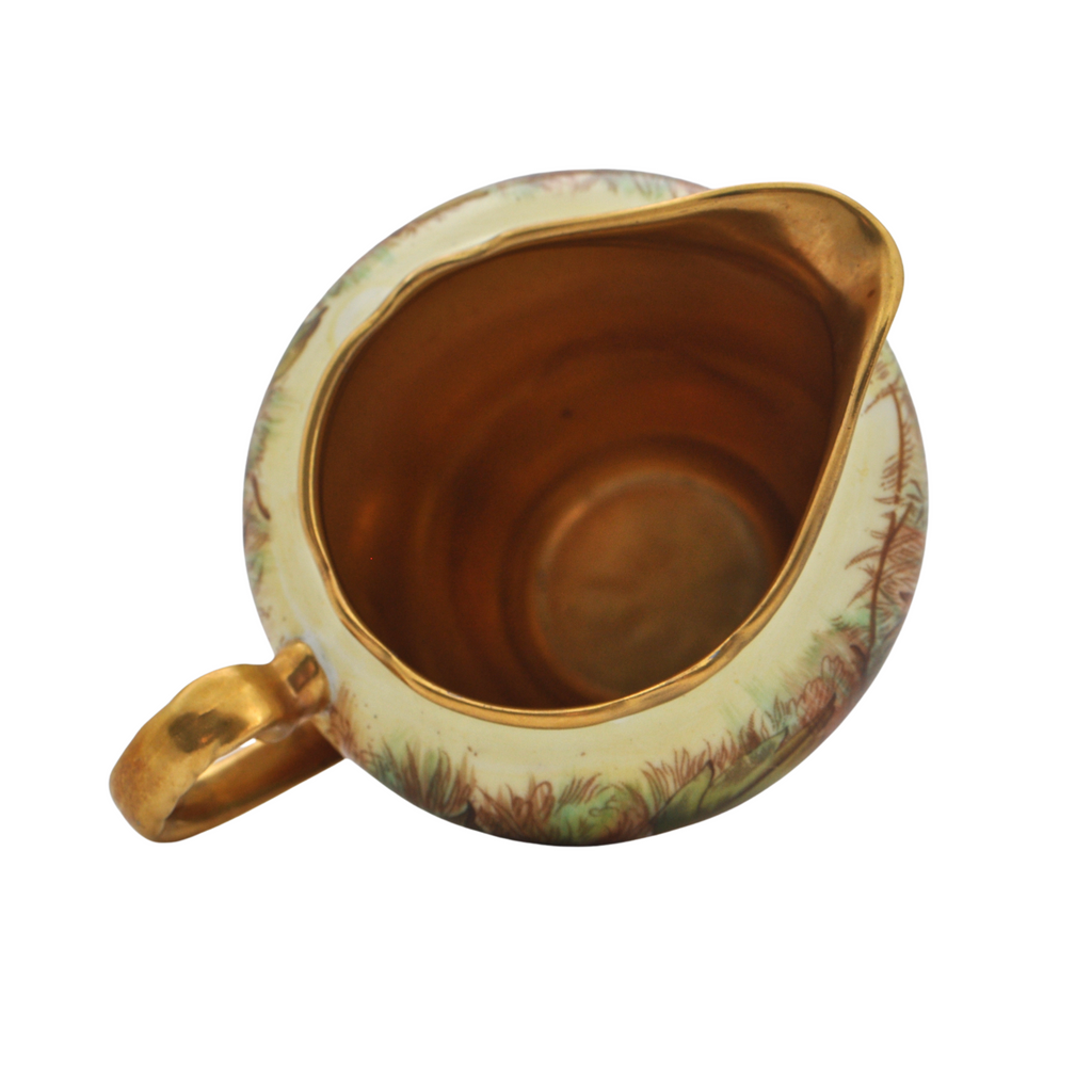 Vintage Aynsley 'Orchard Gold' Creamer and Open Sugar Bowl Set Signed 'N.Brunt' and 'D.Jones' + Montreal Estate Jewelers