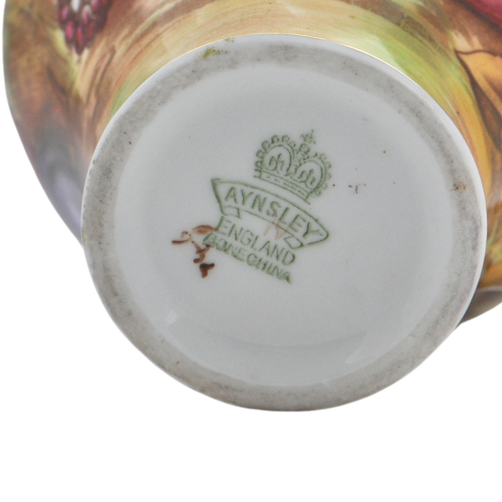 Vintage Aynsley 'Orchard Gold' Creamer and Open Sugar Bowl Set Signed 'N.Brunt' and 'D.Jones' + Montreal Estate Jewelers