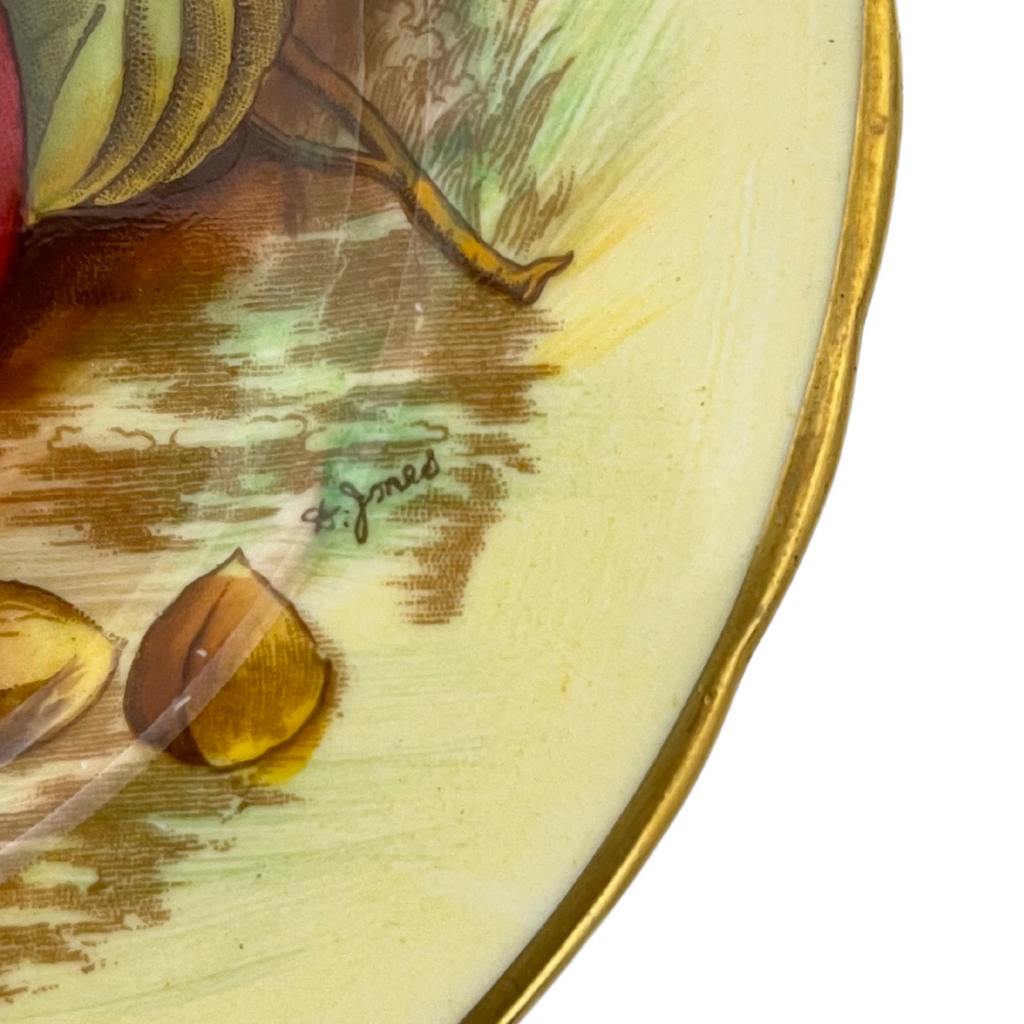 Vintage Aynsley 'Orchard Gold' Plate Signed 'D.Jones' + Montreal Estate Jewelers