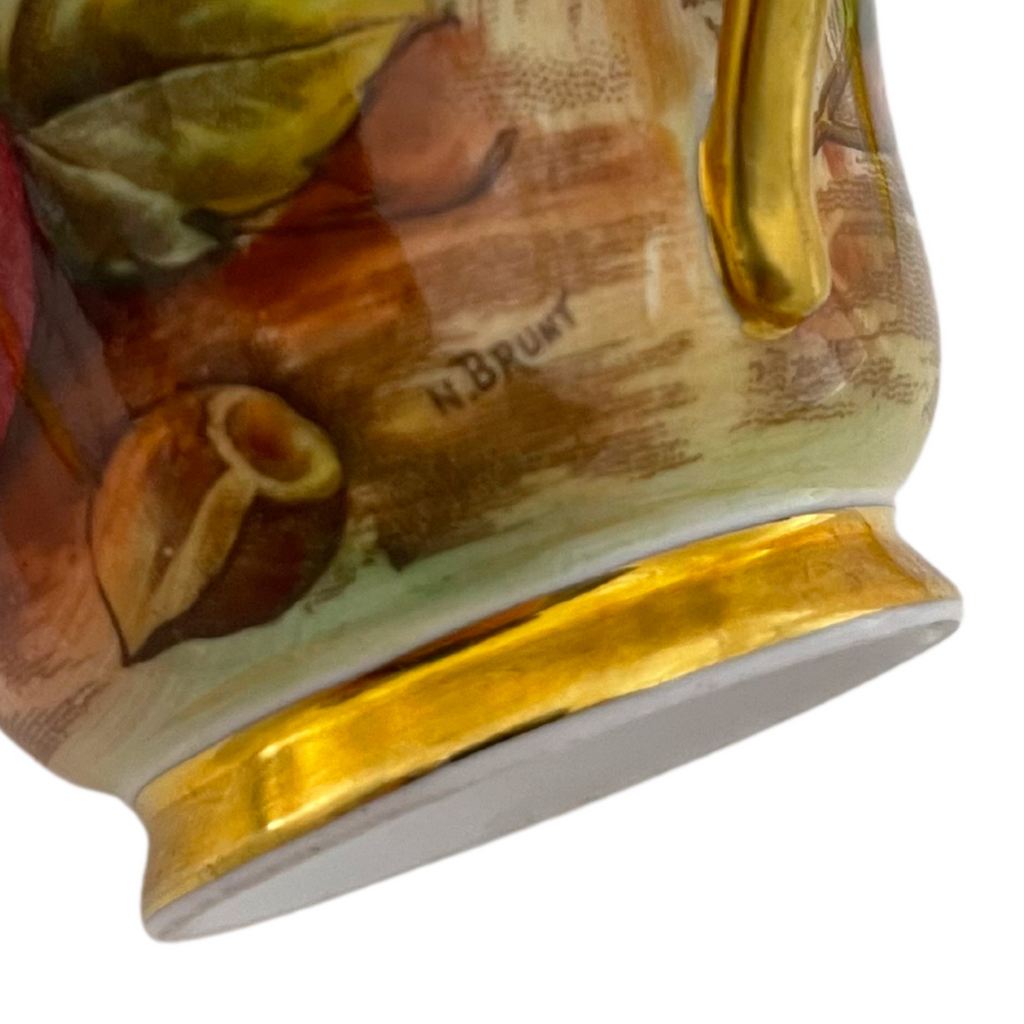 Vintage Aynsley 'Orchard Gold' Small Teacup and Saucer Signed 'N.Brunt' + Montreal Estate Jewelers