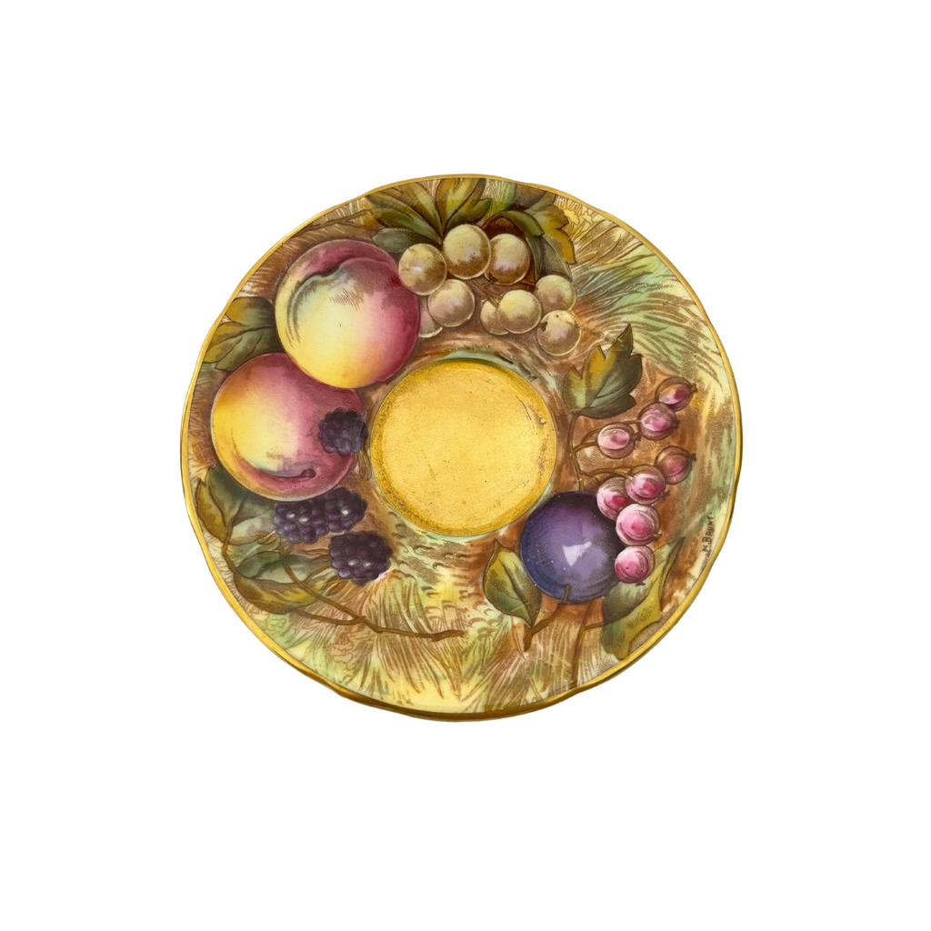 Vintage Aynsley 'Orchard Gold' Small Teacup and Saucer Signed 'N.Brunt' + Montreal Estate Jewelers