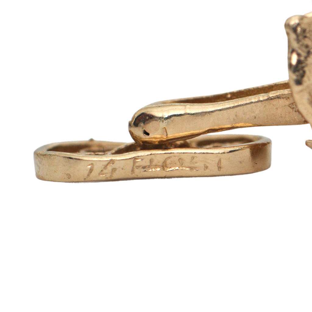 Mid-Century 14k Gold and Emerald Horse Head Cufflinks + Montreal Estate Jewelers