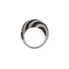 2.66CT  Black and White Pavé Diamond 18K White Gold Ring + Montreal Estate Jewelers