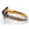 Austro-Hungarian Emerald and Diamond Enameled 18K Gold Bangle Bracelet C. 1860 + Montreal Estate Jewelers