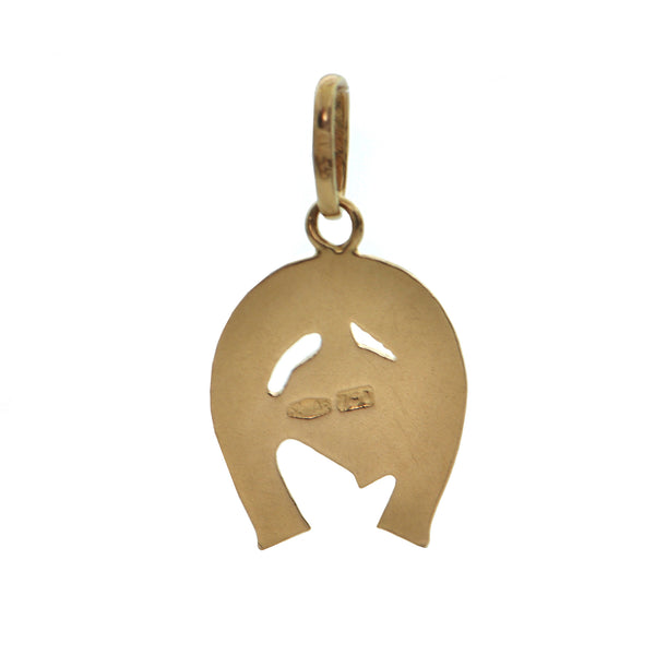 Vintage Italian 18K Yellow and Rose Gold Horse and Horseshoe Charm + Montreal Estate Jewelers