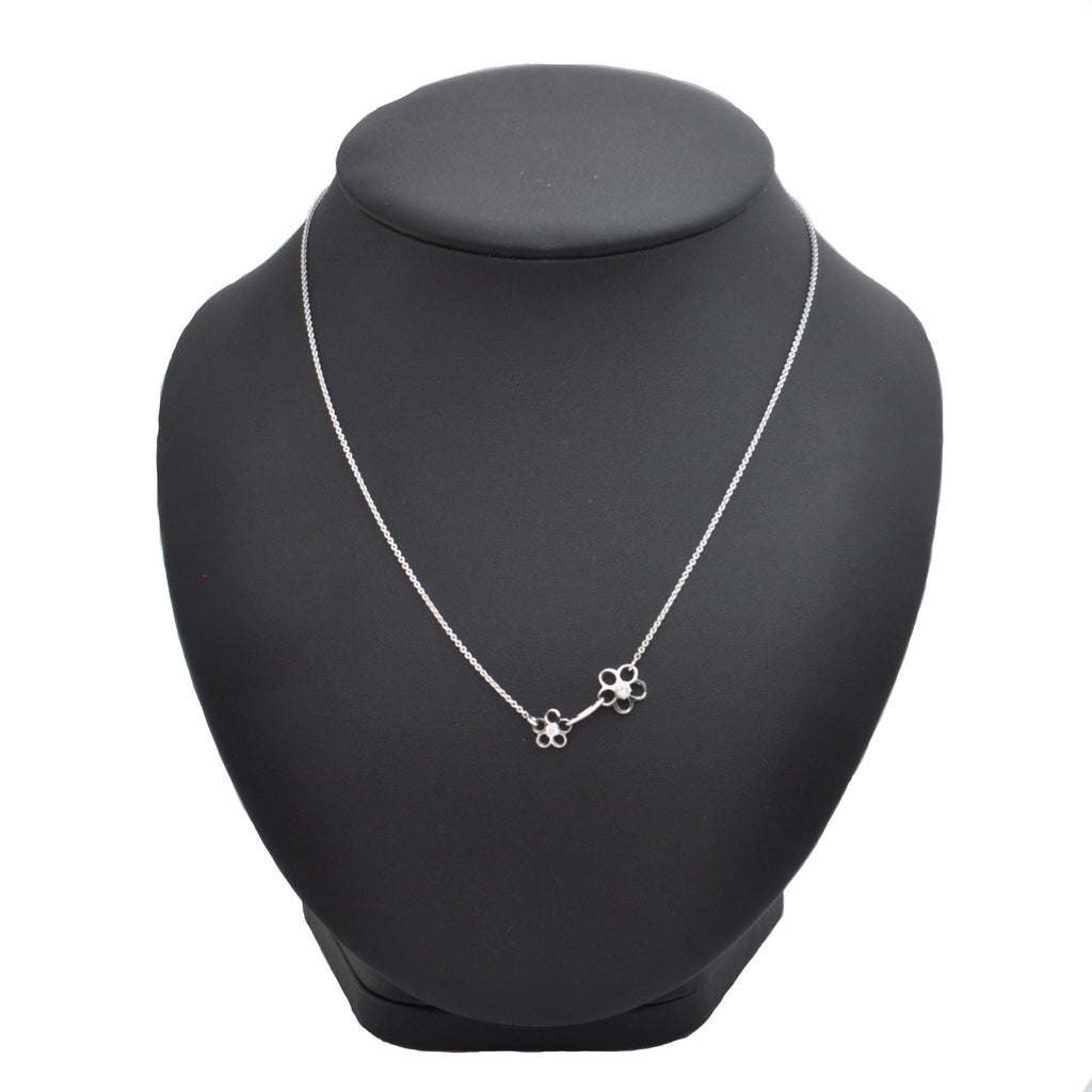 0.15CT Diamond Daisy 18K White Gold Necklace + Montreal Estate Jewelers