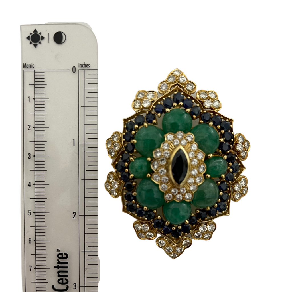 Retro Multi-Gemstone Pendant/Brooch (C.1950) + Montreal Estate Jewelers