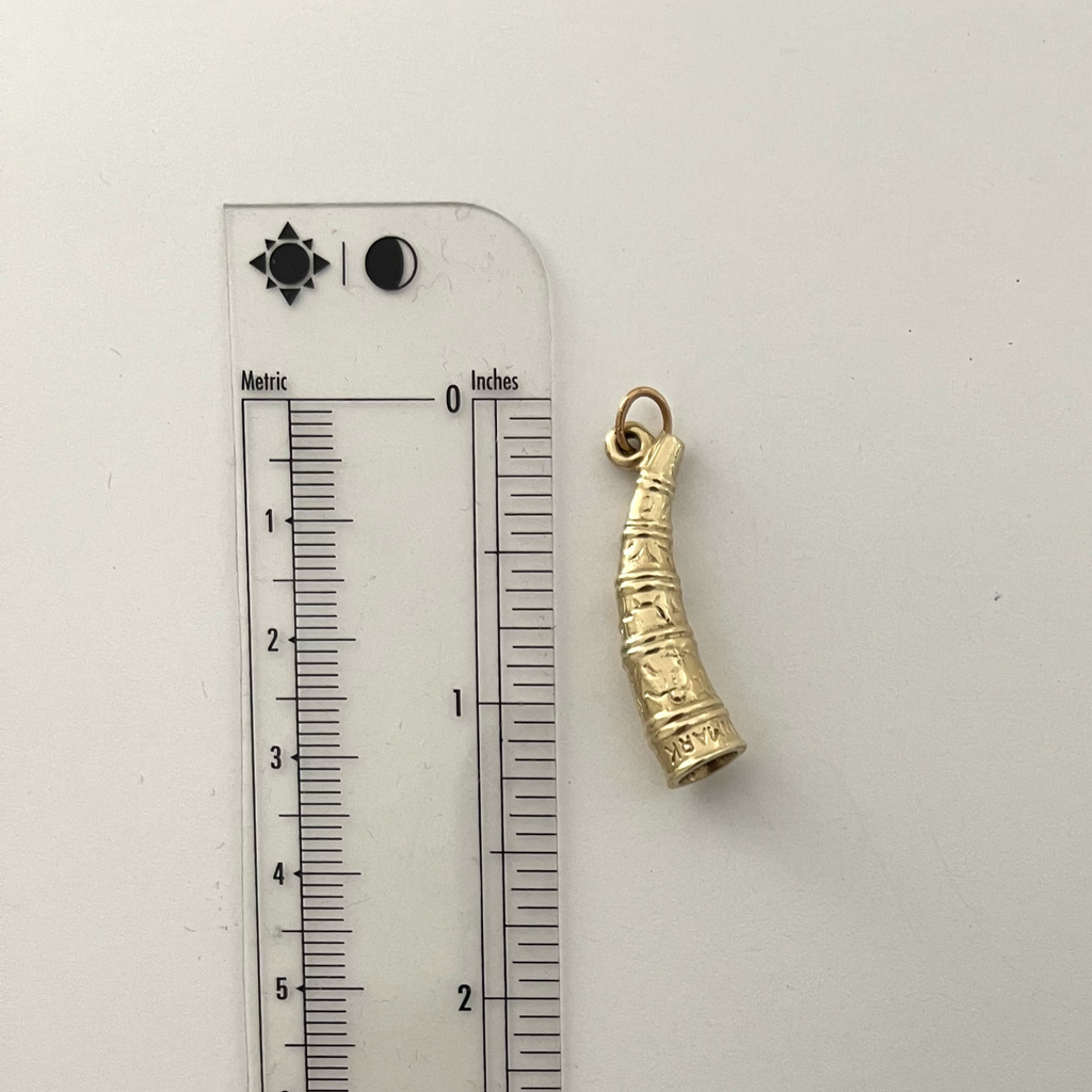 Vintage 14K Yellow Gold Golden Horn of Gallehus Charm + Montreal Estate Jewelers
